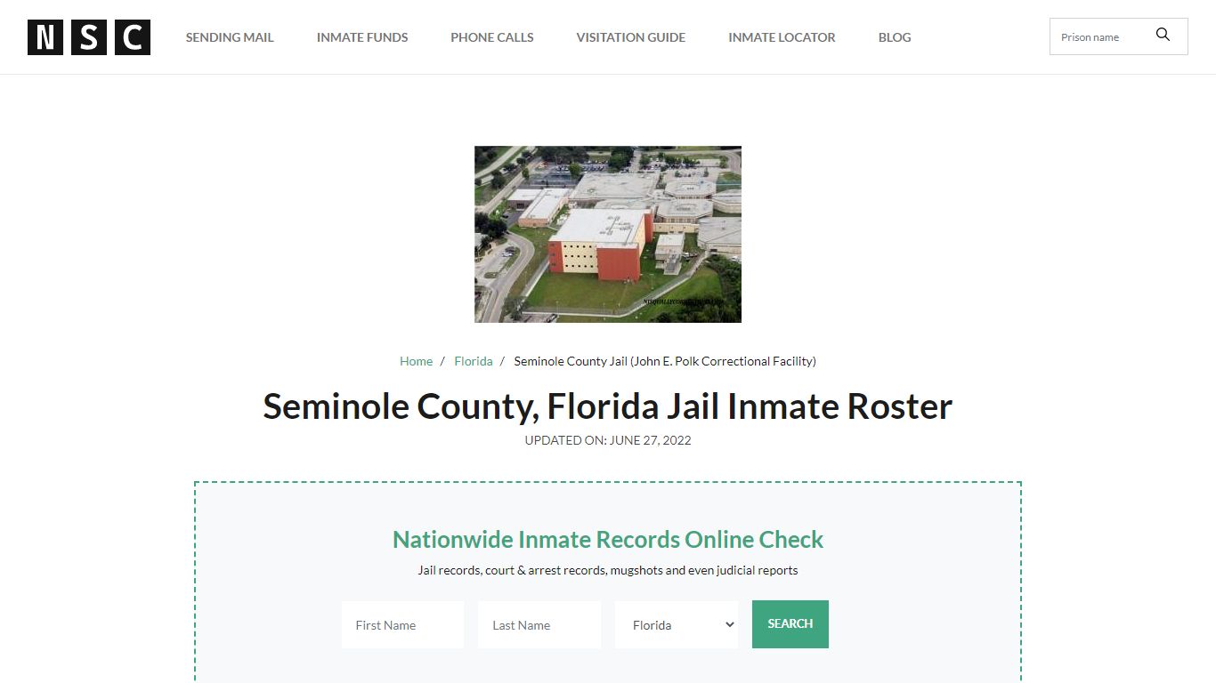 Seminole County, Florida Jail Inmate Roster